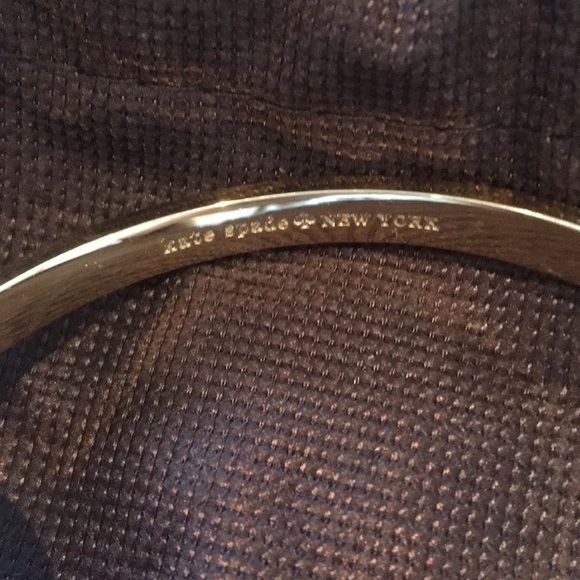 kate spade Jewelry Kate Spade Gold And White Bow Bangle Bracelet